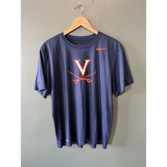 Virginia Nike Mens Blue Short Sleeve Athletic T-shirt Size XL - Picture 1 of 3